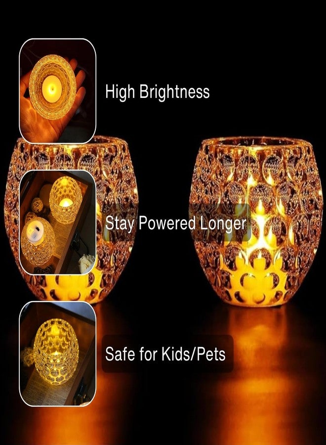 VERVENIX Tea Light Candle Holder Pack of 2, Warm White| Flameless & Smokeless Home Decorative Candles - Transparent Acrylic LED Tea Light Candles for Christmas, Festivals - Image 4